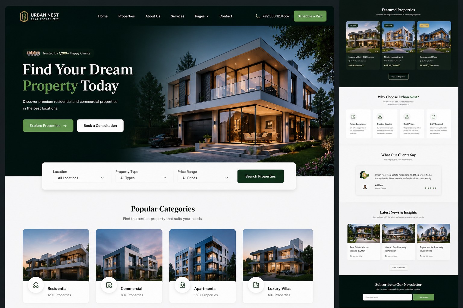 Urban Nest — Real Estate Website